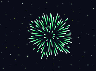 Blue fireworks with random pattern explosion vector