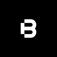 Monogram letter BT geometric logo design vector