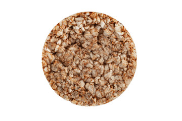 dietary bread crackers made of buckwheat flakes, isolated on a white background