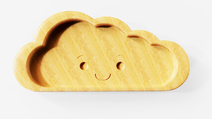 3D render of a beautiful empty wooden coffee table tray for products overlay mockup, template on...
