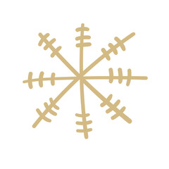 Winter snowflake hand drawn icon isolated on white background vector illustration.