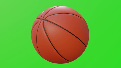 3D basketball animation of spinning ball on green screen - Powered by Adobe