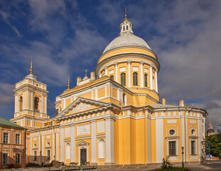 Fototapeta na wymiar Holy Trinity cathedral of Alexander Nevsky lavra in Saint Petersburg. Russia