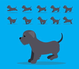 Animal Animation Sequence Dog Irish Wolfhound Cartoon Vector Grey Coat
