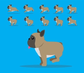 Animal Animation Sequence Dog French Bulldog Cartoon Vector Brown Coat