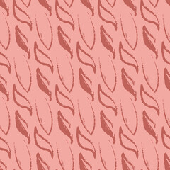 Pink background with organic leaves seamless pattern, textile design