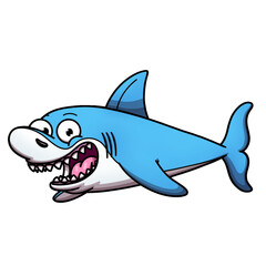 Obraz na płótnie Canvas Cute Cartoon Shark 