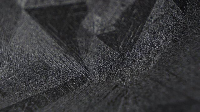 Anti-corrosion nano-coating. Chemical electrical galvanization of metal. Thin zinc surface. Smooth movement under the lens of a geological microscope. Research study of the oxidation resistance