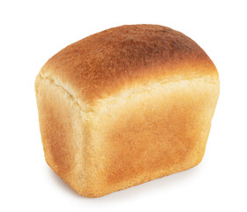 white bread loaf isolated on white background