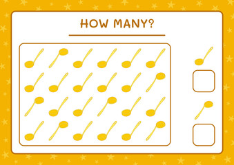 How many Ladle, game for children. Vector illustration, printable worksheet
