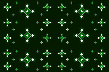 Green background, Geometric ethnic oriental ikat seamless pattern traditional Design for background,carpet,wallpaper,clothing,wrapping,Batik,fabric,Vector illustration.embroidery style.