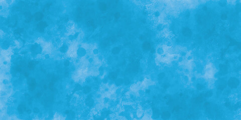 Blue winter watercolor ombre leaks and splashes texture on white watercolor paper. Painted frost and water background.