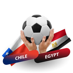 Soccer football competition match, national teams chile vs egypt
