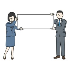 宣伝するビジネスパーソン