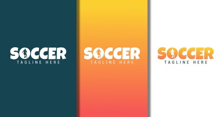 Soccer logo design vector illustration