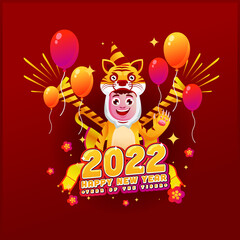 Boy Wearing Tiger Custom Celebrate New Year