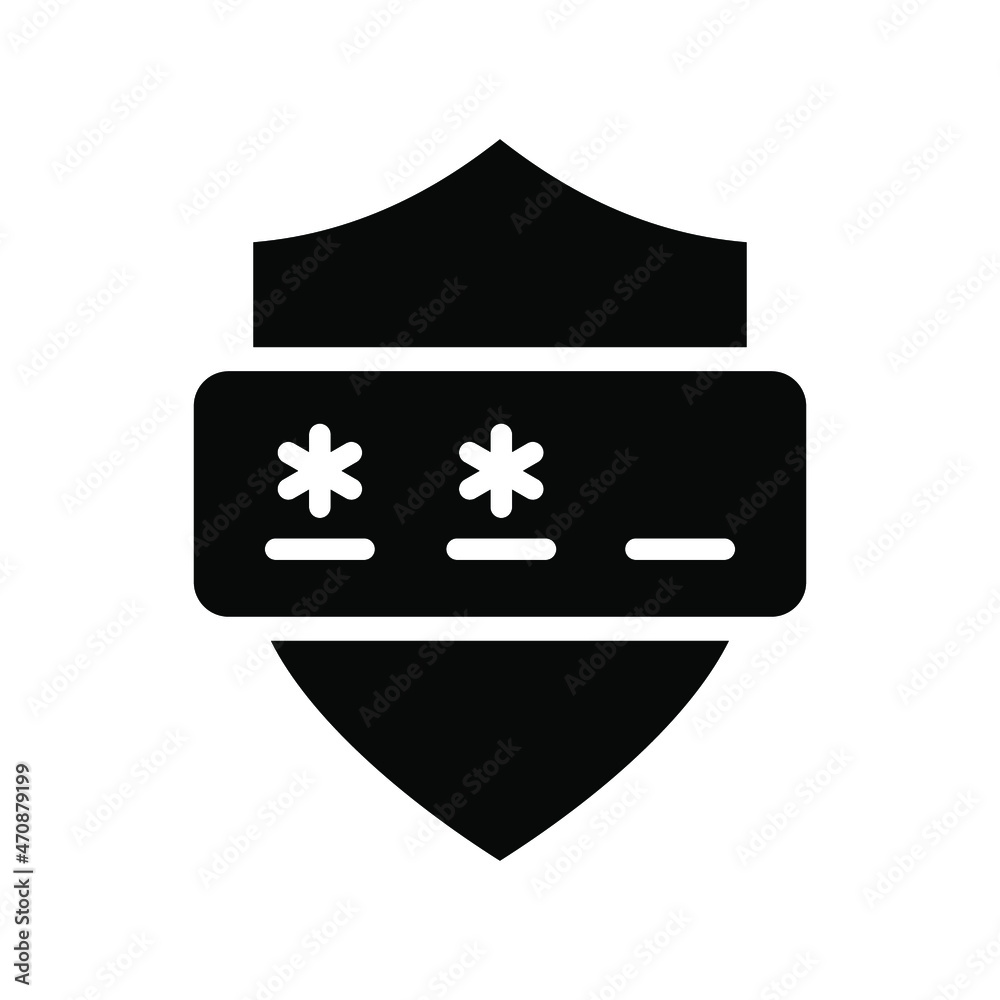 Canvas Prints security shield icon. shield with lock and stars. vector illustration. protection personal data icon