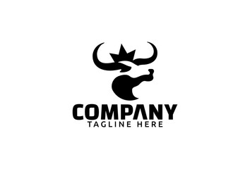 king bull logo with a combination of a bull head and a crown as the icon.