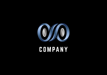 Logo Element Blue White Infinite Vector Illustration Template Good For Any Industry