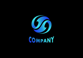 Obraz premium Logo Element Abstract Circle Water Blue Vector Illustration Template Good For Any Industry
