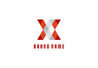 Fototapeta premium Logo Element Letter X And X Triangle Pyramid Red Color Simple Vector Illustration Template Good For Any Industry