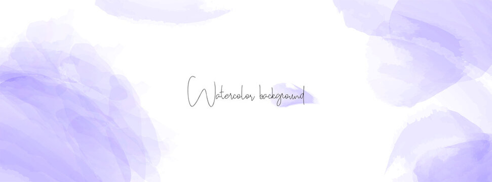 Very peri watercolor abstract background. Vector long minimal banner for facebook cover, header design template