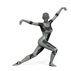 gynoid girl is doing a ballet dance