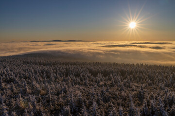 Winter landscape near Velka Destna, Orlicke mountains, Eastern Bohemia, Czech Republic