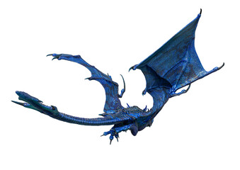 magic dragon is flying away rea view