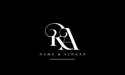 RA, AR, R, A abstract letters logo monogram - obrazy, fototapety, plakaty