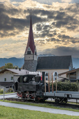 Historical steam locomotive, Achensee lake railroad, Tiro, Austria