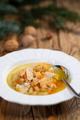 Traditional Christmas food in Czech Republic - fish soup
