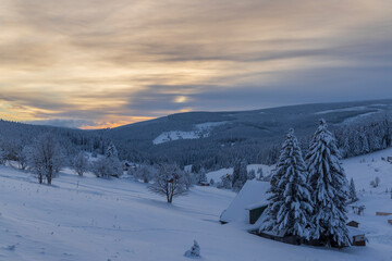 Landscape with Mala Upa, National park Krkonose, Eastern Bohemia, Czech Republic