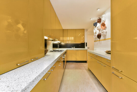 Modern kitchen interior with appliances