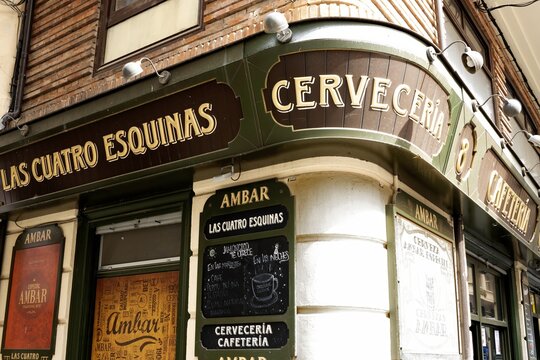 06-17-21, Teruel, Spain, brewery and cafeteria, las cuatro esquinas, typical Spanish bar in the center of the city of Teruel, Spain, aragon