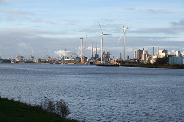 Naklejka premium panorama of the port of ijmuiden