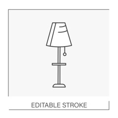  Decor line icon. Aesthetic lamp in living room. Design element. Room decoration. Furniture concept. Isolated vector illustration. Editable stroke.
