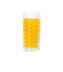 Glass with orange juice isolated on white.