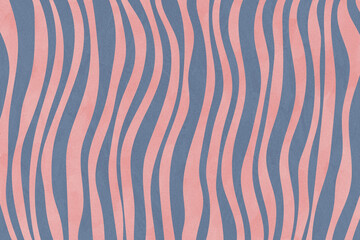 Zebra print with grainy texture. Animal skin, tiger stripes. Abstract pattern, line background. Hand drawn illustration. Poster, banner. Pink, blue colors