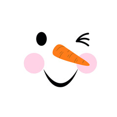 Snowman face icon vector set. Winter illustration sign collection. Snowman symbol or logo.