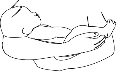 Fototapeta premium newborn baby in arms