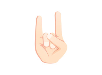 Sign of the horns icon. Hand gesture emoji illustration
