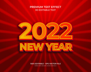 Fototapeta na wymiar new year 2022 3d text effect
