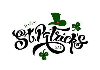 Hand  drawn lettering st patrick day. Vector illustration