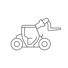 Telescopic forklift loader line icon