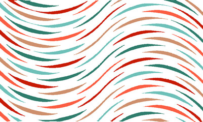 Colorful curved vector brush srokes texture. Distressed uneven background made of lines of different colors. Abstract distressed vector illustration. Overlay for interesting effect and depth. EPS10