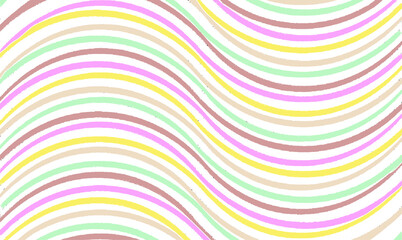 Colorful curved vector brush srokes texture. Distressed uneven background made of lines of different colors. Abstract distressed vector illustration. Overlay for interesting effect and depth. EPS10
