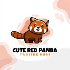 cute red panda character vector design