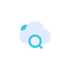 search data cloud icon flat style graphic design vector