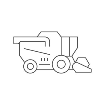 recommend clip art: Combine harvester line outline icon